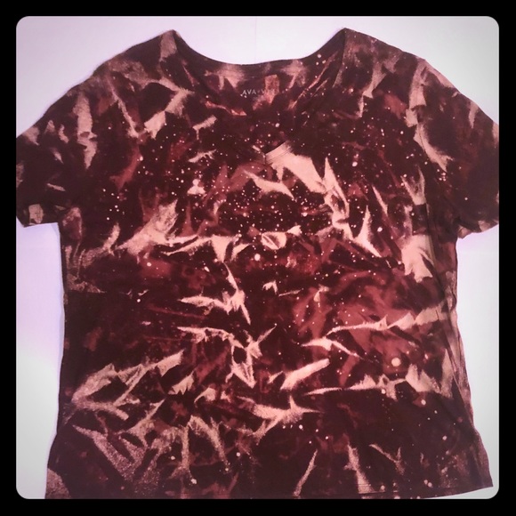 Ava & Viv Tops - Hand made, custom reverse tie dye tee.